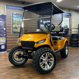 2018 E-Z-GO TXT Lifted • Gas • Desert Gold Storm Body • Street-Ready and American-Built