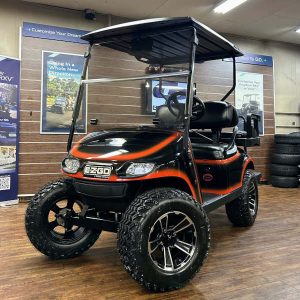 2018 E-Z-GO TXT • Gas • Black w/Orange Trim • Street-Ready and American-Built