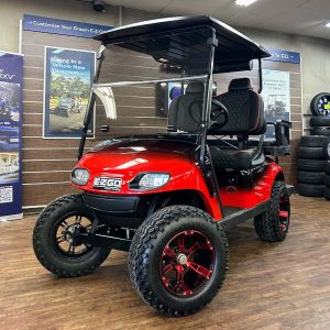 2018 E-Z-GO TXT Lifted• Gas • Black/Red • Street-Ready and American-Built
