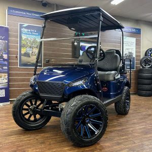 2018 E-Z-GO TXT Lifted • Gas • Admiral Blue Metallic Storm Body • Street-Ready and American-Built
