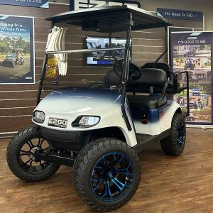 2018 E-Z-GO TXT Lifted • Gas • Blue/White Fade • Street-Ready and American-Built