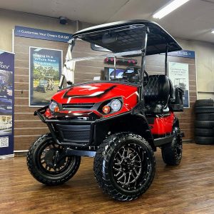 2026 E-Z-GO Express 4 Lifted • Gas • Flame Red w/Black Trim • Street-Ready and American-Built