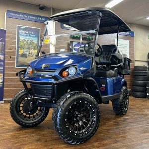 2026 E-Z-GO Express 4 Lifted • Gas • Electric Blue • Street-Ready and American-Built