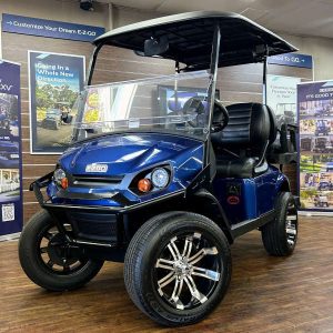 2026 E-Z-GO Express 4 Lifted • Gas • Electric Blue • Street-Ready and American-Built