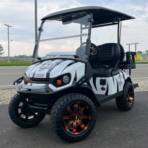 2026 E-Z-GO Express 4 Lifted • Gas • Cincinnati Bengals White Rush • Street-Ready and American-Built