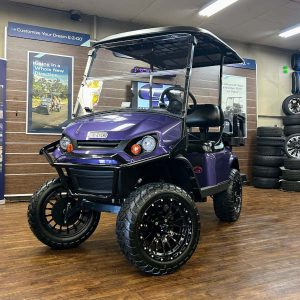 2026 E-Z-GO Express 4 Lifted • Gas • Plum Purple • Street-Ready and American-Built