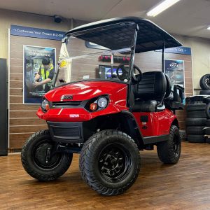 2026 E-Z-GO Express 4 Lifted • Gas • Flame Red • Street-Ready and American-Built