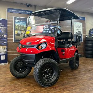 2026 E-Z-GO Express 4 Lifted • Gas • Flame Red • Street-Ready and American-Built