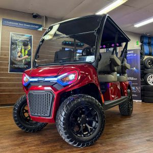 2027 E-Z-GO Liberty 4F XTL Elite 2.2 Lifted • Lithium • Inferno Red • Street-Ready and American-Built