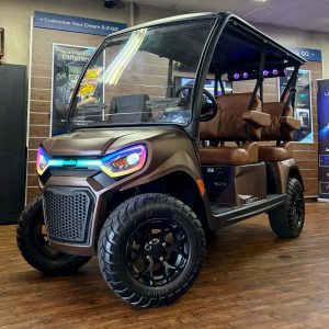2027 E-Z-GO Liberty 4F XTL Elite 2.2 Lifted • Lithium • Matte Brown • Street-Ready and American-Built