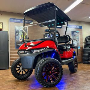 2027 E-Z-GO RXV Valor Lifted • Gas • Red with Black Trim • Street-Ready and American-Built