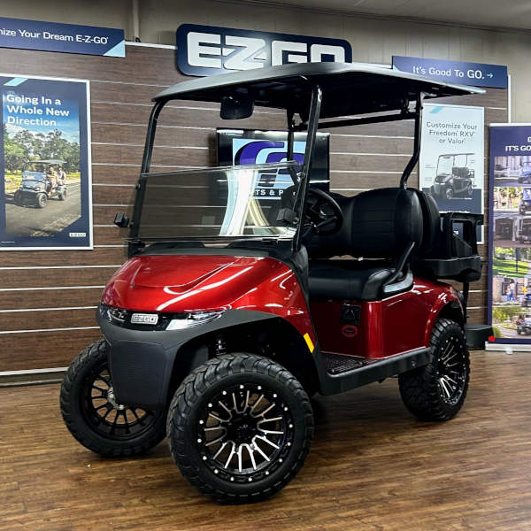 2027 E-Z-GO RXV Valor 4 Lifted • Gas • Inferno Red • Street-Ready