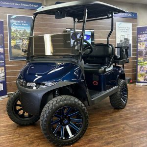 2027 E-Z-GO RXV Valor 4 Lifted • Gas • Patriot Blue • Street-Ready and American-Built