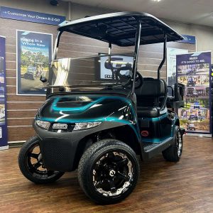 2027 E-Z-GO RXV Valor 4 • Gas • Black with Bikini Pearl Trim • Street-Ready and American-Built