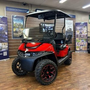2027 E-Z-GO RXV Valor 4 • Gas • Red with Black Trim • Street-Ready and American-Built