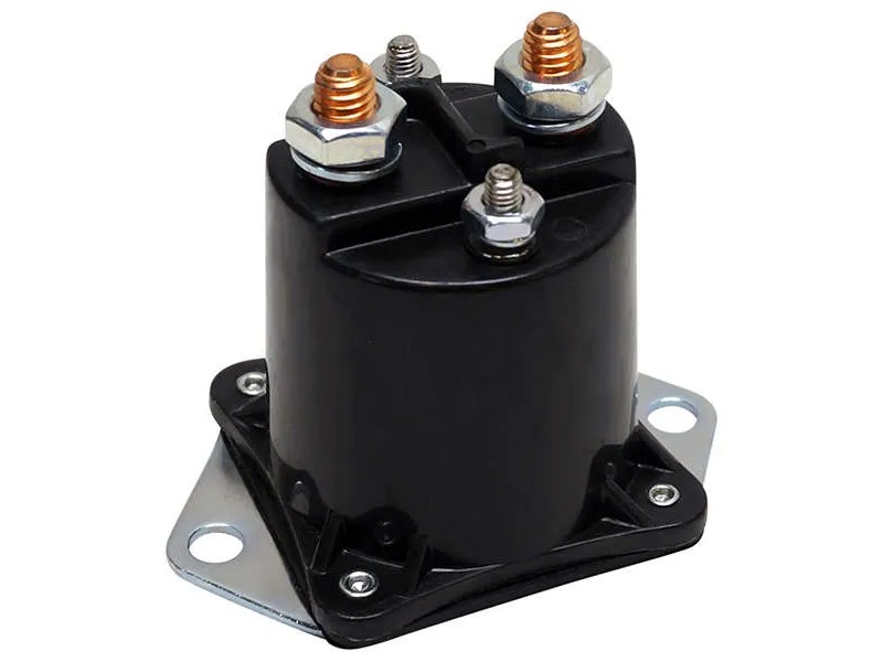 Club Car 36V solenoid PN# 1113 with four terminals and copper contacts for 1976 to 1998 electric Club Car carts